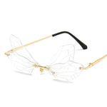 Fashion Rimless Sunglasses Women Vintage Dragonfly Steampunk Sunglasses Men Frameless Gradient Clear Lens Glasses Shades Oculos