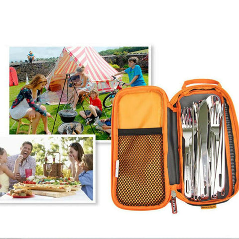 1Pc Tableware Cutlery Storage Bag Zipper Organizer Fork Spoon Tableware Bag for Camping Travel Office