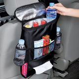 Car Seat Back Multi-Pocket Ice Pack Bag Hanging Organizer Collector Storage Box Car Interior Accessories Black Stowing Tidying