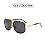 Big Frame Sunglasses Men Designer Brand Square High Quality Retro Vintage Driving Sun Glasses UV400
