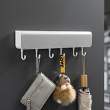 Wall-Mounted Storage Rack Shelf Storage Box with Hook for Bathroom Door Punch-Free Clothes Key Organizer Bathroom Accessories