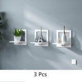 Creative Flower Pot Stand Wall Shelf Free Punch Wall-Mounted TV Background Wall Hanger Bedroom Balcony Bedside Wall Home Decor