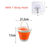 3-10L Collapsible Bucket Portable Folding Bucket Silicon Car Washing Bucket Outdoor Fishing Travel Camp Bucket Household Storage