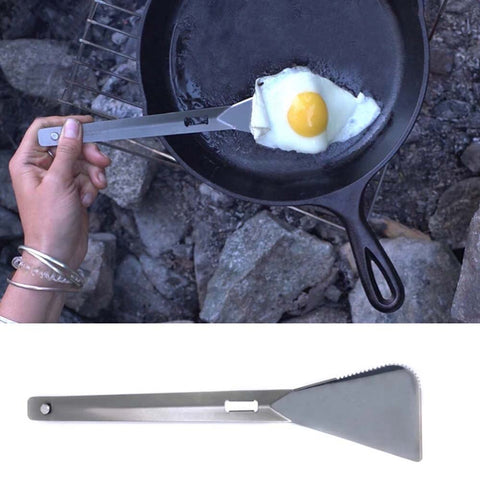 3 In 1 Tongs Spatula Spork Stainless Steel Multi Utensil for Camping BBQ Shovel Clip Outdoor Tableware for Outdoor Panic Tool