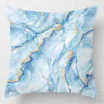 45*45cm Modern Simple Blue Geometric Marble Pillow Cover Home Sofa Decorative Pillowcase Bedroom Cushion Cover Decorations