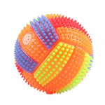 Colorful Luminous Flashing Squeeze Sounding Stress Relief Bouncy Ball Kids Toy Luminous Volleyball Bounce Ball Outdoor Games (Random Color)