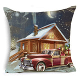 Christmas snow cottage series pillow case holiday home decoration Christmas gifts pillow cushion cover 45*45cm