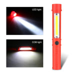 Multifunction COB LED Portable Plastic Handle work light mini Flashlight Torch pen Lamp With the Bottom Magnet and Clip