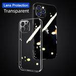 Clear Case For iPhone 12 13 Pro Max Back PC+TPU Shockproof Full Lens Protection Cover For iPhone 11 Pro Transparent Case