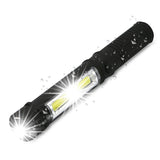 Multifunction COB LED Portable Plastic Handle work light mini Flashlight Torch pen Lamp With the Bottom Magnet and Clip