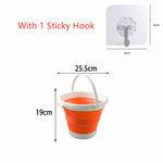 3-10L Collapsible Bucket Portable Folding Bucket Silicon Car Washing Bucket Outdoor Fishing Travel Camp Bucket Household Storage