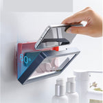 Home Wall Waterproof Mobile Phone Box Self-adhesive Holder Touch Screen Bathroom Phone Shell Shower Sealing Storage Box