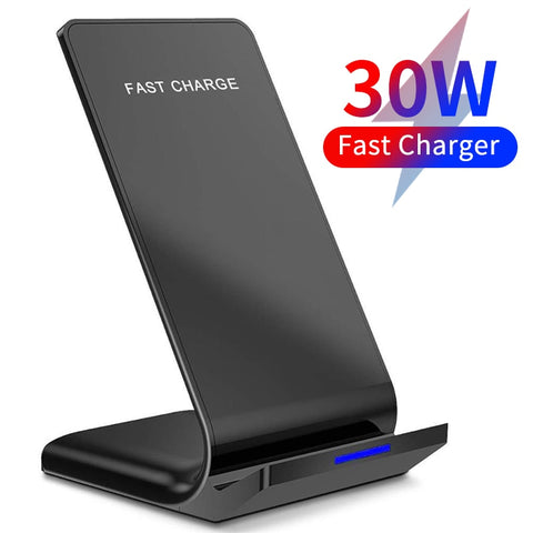 Wireless Charger Stand Fast Charging Dock Station 30W Qi Phone Holder