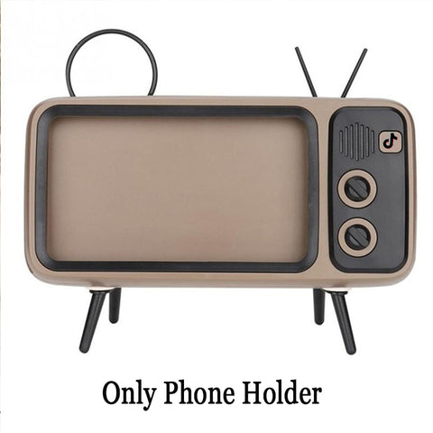 TV Mobile Phone Holder Stand For 4.7-to-5.5-inch Retro Smartphone Bracket with Bluetooth compatible Speaker Music Player