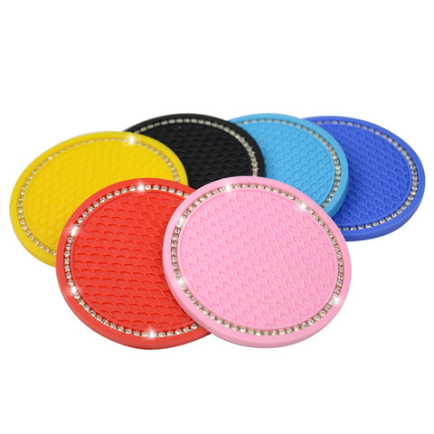 2PCS Vehicle Bling Car Coasters Cup Holder Silicone Anti Slip Dog Paw Coaster Mat Auto Accessories Universal 6 Colors