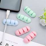 Adhesive Silicone Cable Winder Solid Color Cable Holder Earphone Clip Charger Organizer Line Fixer Desk Set Office Supplies