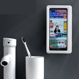Home Wall Waterproof Mobile Phone Box Self-adhesive Holder Touch Screen Bathroom Phone Shell Shower Sealing Storage Box