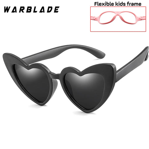 WarBLade New Children Sunglasses Kids Polarized Sun Glasses LOVE Heart Boys Girls Glasses Baby Flexible Safety Frame Eyewear
