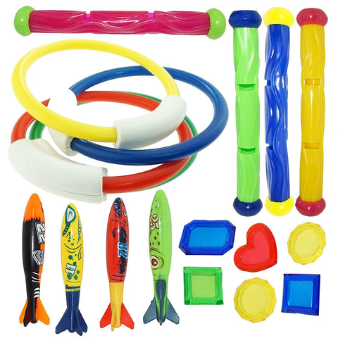 Diving Game Toys Set Swimming Pool Throwing Toy Dive Swim Rings Circle Underwater Kids Summer Gift Beach Pool Accessories