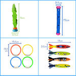 Children's Swimming Toy Diving Ring Seaweed Diving Stick Water Torpedo Rocket Throwing Toys Summer Game Swimming Pool Toys Gifts