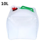 10L PVC Outdoor Folding Collapsible Drinking Water Bag Storage Car Water Carrier Container for Outdoor Camping Hiking Picnic Bag (Transparent)