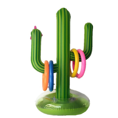 5 PCS Inflatable Cactus Ring Toss Game Inflatable Toss Game Pool Toys Luau Party Supplies Indoor Outdoor Game for Kids Adults Su