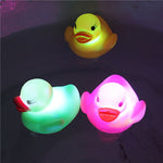 1Pcs Swimming Pool Rubber Duck Water Induction Rubber Ducks Baby Shower Bathroom Pool Water Light Up Toys Pool Accessories