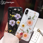 Dried Flower Silver foil Clear Phone Cases For iPhone 13 12 11 Pro Max XS Max XR X 6S 7 8 Plus SE Soft Silicone Cover