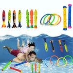 Children's Swimming Toy Diving Ring Seaweed Diving Stick Water Torpedo Rocket Throwing Toys Summer Game Swimming Pool Toys Gifts