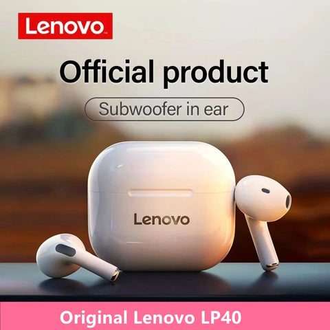 Lenovo TWS Wireless Earphone Bluetooth5.0 Dual Stereo MINI Reduction Bass Touch Control Long Standby Earbuds LP40