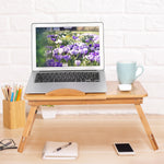 1Pc Adjustable Table Bamboo Computer Desk Rack Shelf Dormitory Bed Lap Desk Portable Exquisite Book Reading Tray Stand Table