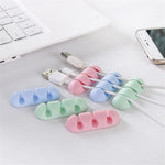 Adhesive Silicone Cable Winder Solid Color Cable Holder Earphone Clip Charger Organizer Line Fixer Desk Set Office Supplies