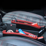Car Organizer Storage Car Seat Slit Gap Pocket Multifunctional Driver Seat Catcher Cup Holder Car Accessories PU Leather 1 piece
