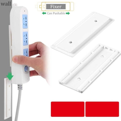 Seamless Punch Free Plug Sticker Holder Wall Fixer Power Strip Holders Storage Sockets Wall Holders Shelf Stand Holder Plug Hook
