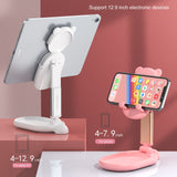 Cute Bear Phone Holder Cell Phone Stand Height Adjustable Angle with Mirror Stand