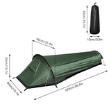 Camping ultralight tent, travel backpack single tent, army green tent 100% waterproof sleeping bag