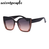 Oversized Cat Eye Sunglasses Women Luxury Brand Large Frame Square Sun Glasses Retro Trendy Cateye Eyewear