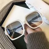 Big Square Vintage  Sunglasses Women Goggles Oversize Sun Glasses Black Eyewear