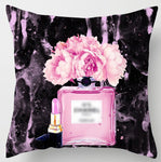 Perfume Bottle Pillowcase Fashion Women Favor Cushion Cover Home Decorative Peach Skin Velvet Perfume Sofa Pillow Cover