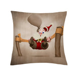 Christmas Cartoon Santa Claus Decorative Pillowcases Christmas Cute Creative Santa Claus Throw Pillow Case Cover Pillowcase