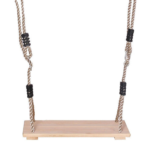 Classic Wooden Swing Seat with Strong Swing Rope Height-adjustable Hanging Swing for Indoor Outdoor