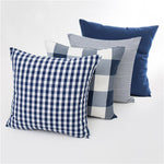 Plaid Striped Polyester Cotton Canvas Cushion Cover Pillow Case Navy Blue Chair Sofa Home Decor Throw Pillow Cover