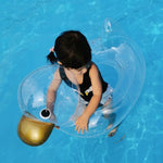 Children Inflatable Swimming Ring Cartoon Transparent Duck Swim Ring Water Floating Seat Circle Pool Safety Aid for 0-4 Years