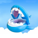 Baby Pool Float Swimming Float with Canopy Inflatable Floatie Swim Ring Baby Water Toys