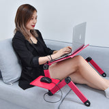 Adjustable Laptop Table for Bed Portable Lap Desk Foldable Stand with Mouse Pad Multifunctional Notebook Holder for Sofa Office