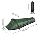 Camping ultralight tent, travel backpack single tent, army green tent 100% waterproof sleeping bag (ArmyGreen)