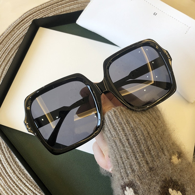 Vintage Oversize Square Sunglasses Women Luxury Brand Big Frame Women –  one_way_lane