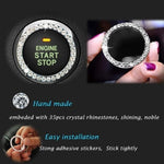 Car Ignition Diamond Sticker 3D Switch for Auto Motorcycle Styling Rhinestone Bling Decoration Circle Cover Decal