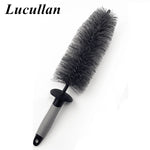 Lucullan Rubber Handle Auto Cleaning Tools Super Soft Hair Never Scratch Car Wheels Tire Rims Chrome Spokes Detailing Brush