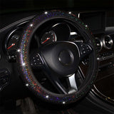 Car Steering Wheel Cover Colorful Hot Stamping Luxury Crystal Rhinestone Car Covered Steering-Wheel Accessories